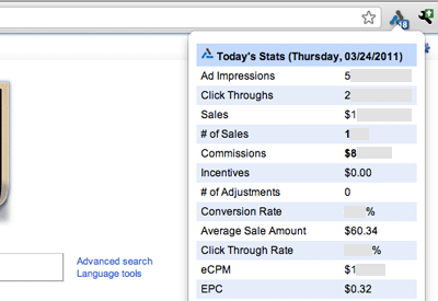 Avantlink Stats Chrome Extension Alt text