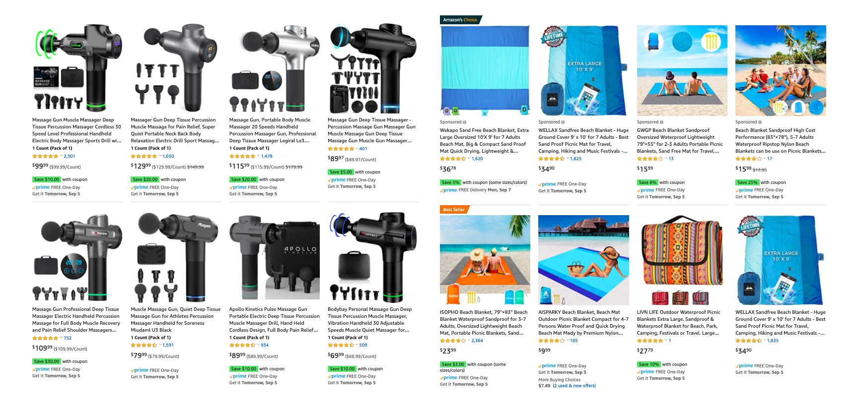 Searches for percussion massager